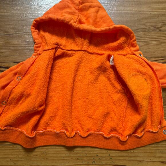 Clemson University Tiger vintage orange snap varsity hooded sweatshirt SIZE 3-6M - Picture 2 of 4